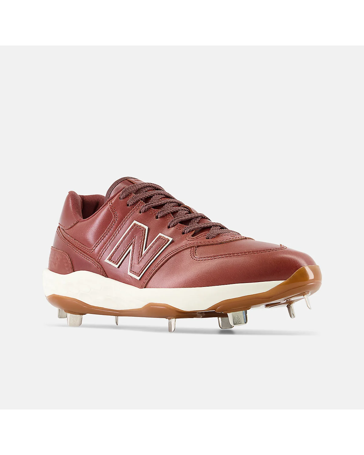 Бейсбольные шиповки New Balance Fresh Foam X 574 Lux натурального цвета, угловой вид