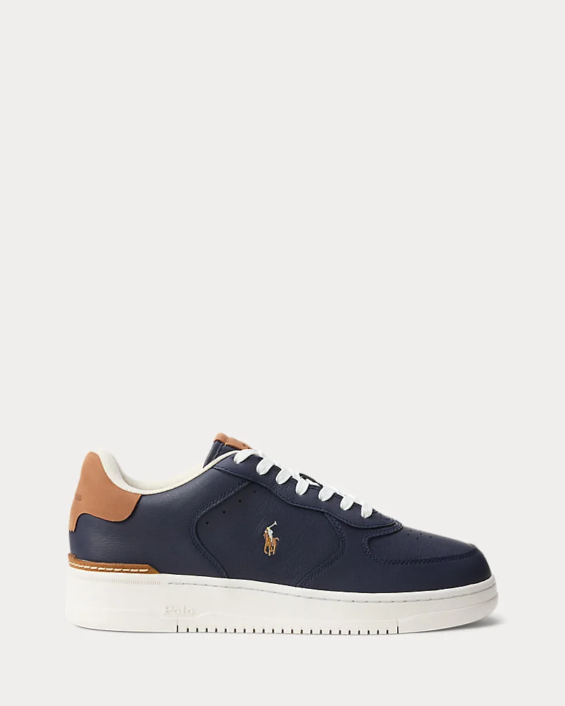 Кроссовки Ralph Lauren Masters Court тёмно-синие кожаные — 1