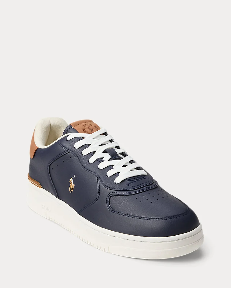 Кроссовки Ralph Lauren Masters Court тёмно-синие кожаные — 2