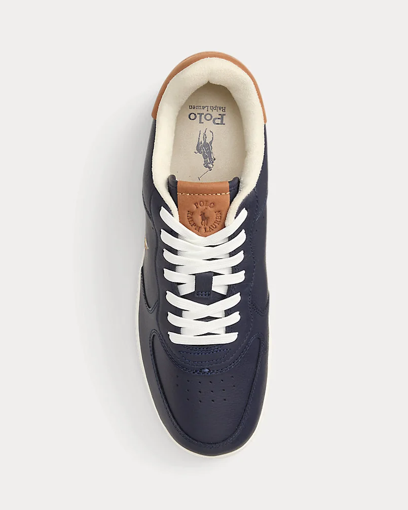 Кроссовки Ralph Lauren Masters Court тёмно-синие кожаные — 4