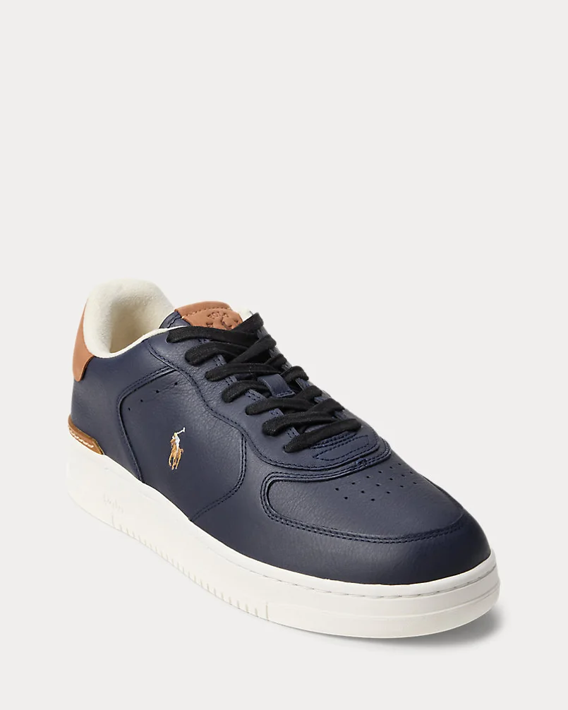Кроссовки Ralph Lauren Masters Court тёмно-синие кожаные — 5