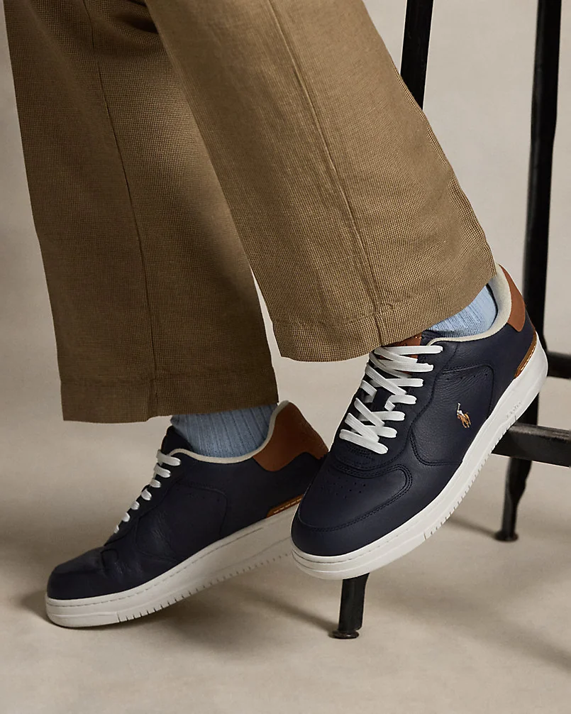 Кроссовки Ralph Lauren Masters Court тёмно-синие кожаные — 6