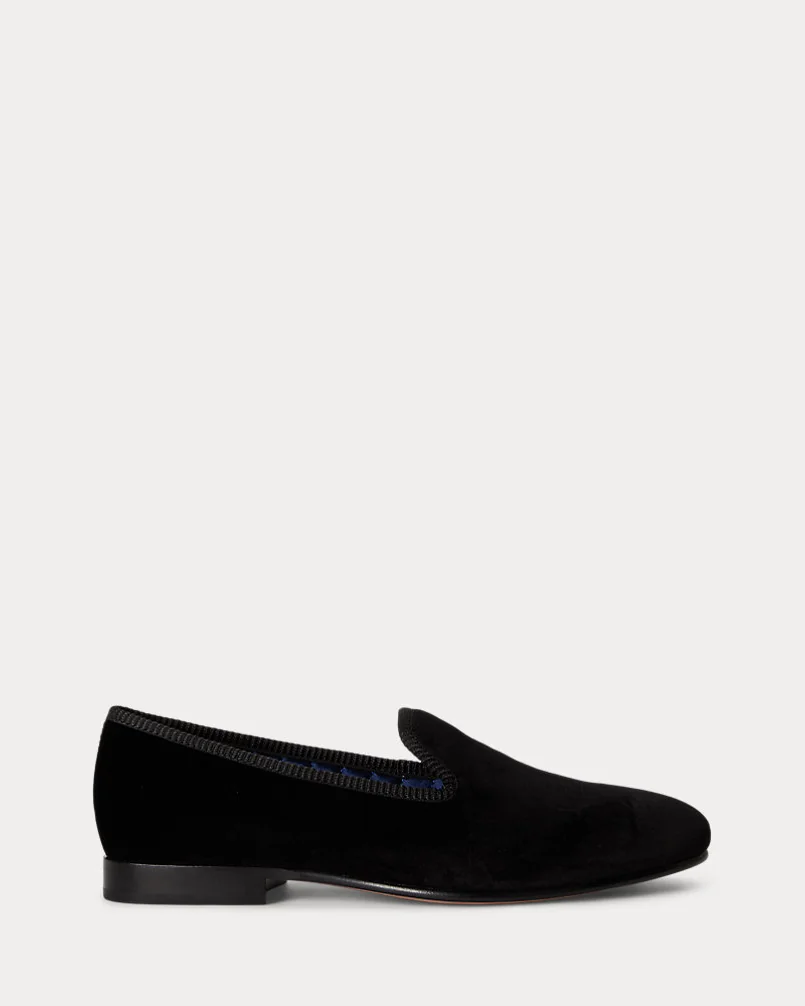 Бархатные лоферы Ralph Lauren Paxton чёрные — 1