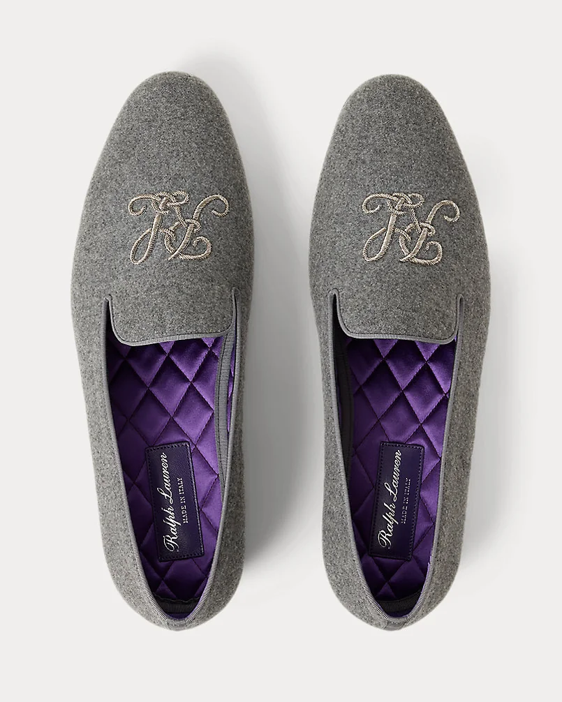 Домашние туфли Ralph Lauren Alonzo твидовые серые — 5
