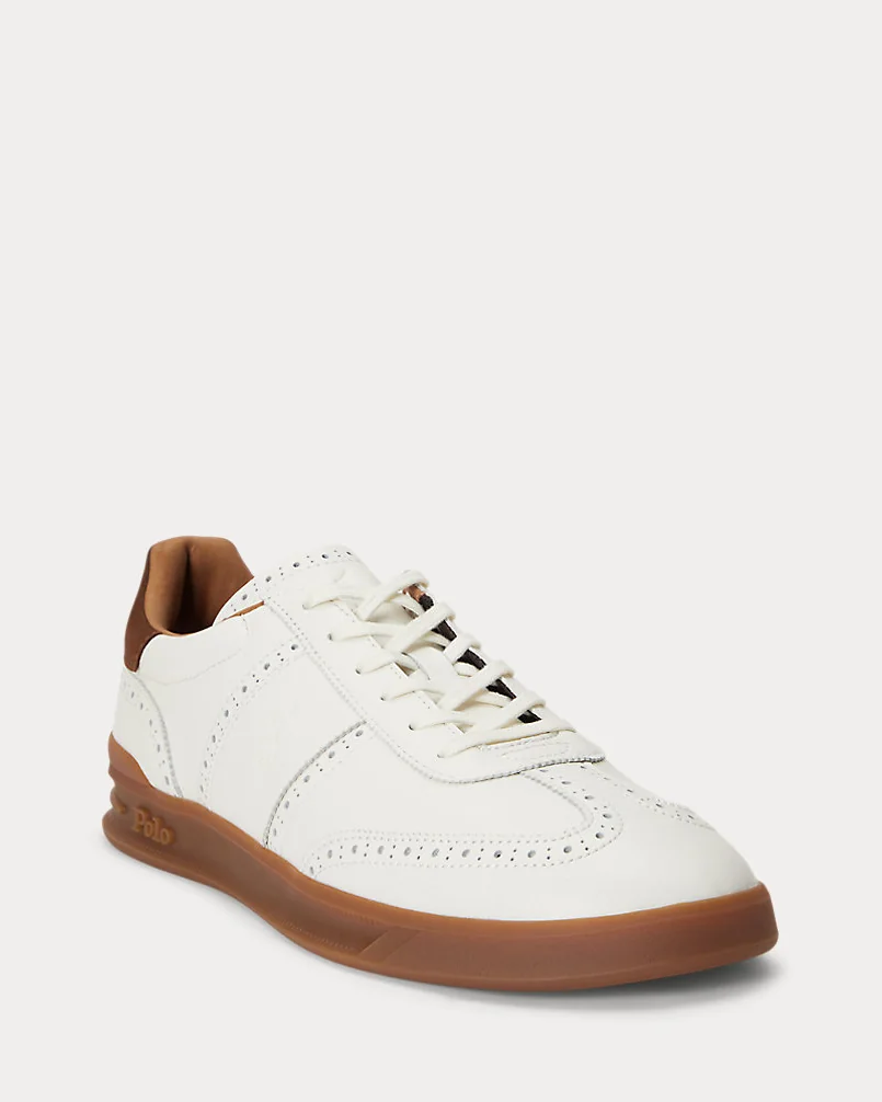 Кроссовки Ralph Lauren Heritage Aera кожаные с брогированием — 2