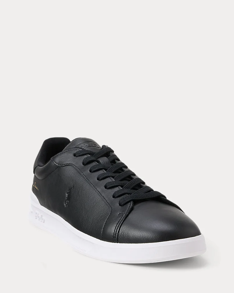 Кроссовки Ralph Lauren Heritage Court II кожаные чёрные — 2