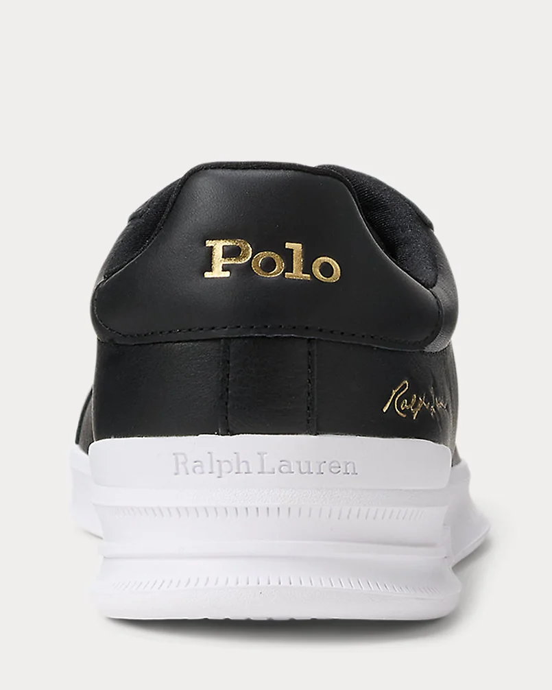 Кроссовки Ralph Lauren Heritage Court II кожаные чёрные — 3