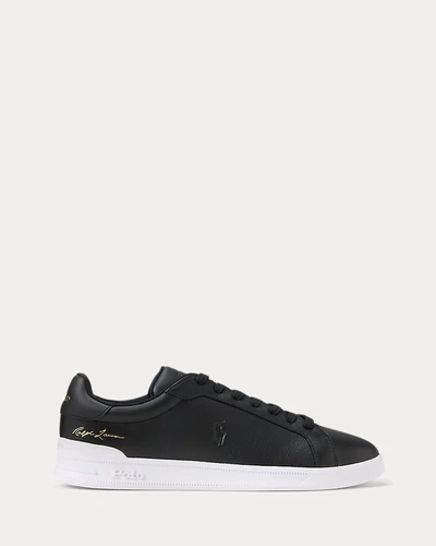 Кроссовки Ralph Lauren Heritage Court II кожаные чёрные