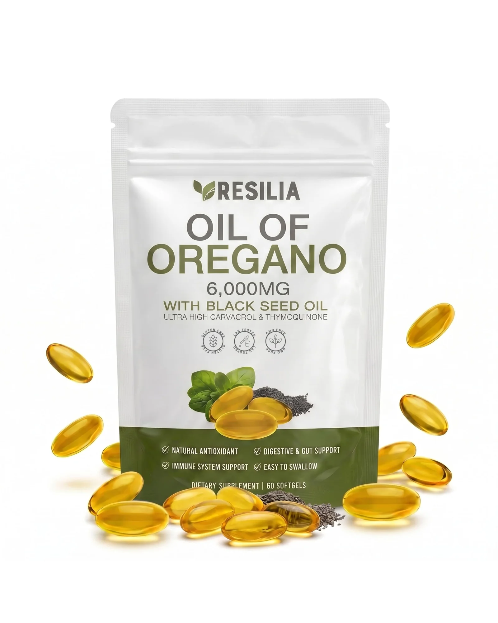 Resilia Oil of Oregano с чёрным тмином 6000 мг капсулы — 1