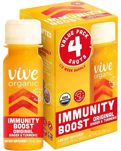 Vive Organic Immunity Boost иммунный напиток с имбирём и куркумой (4 шт)