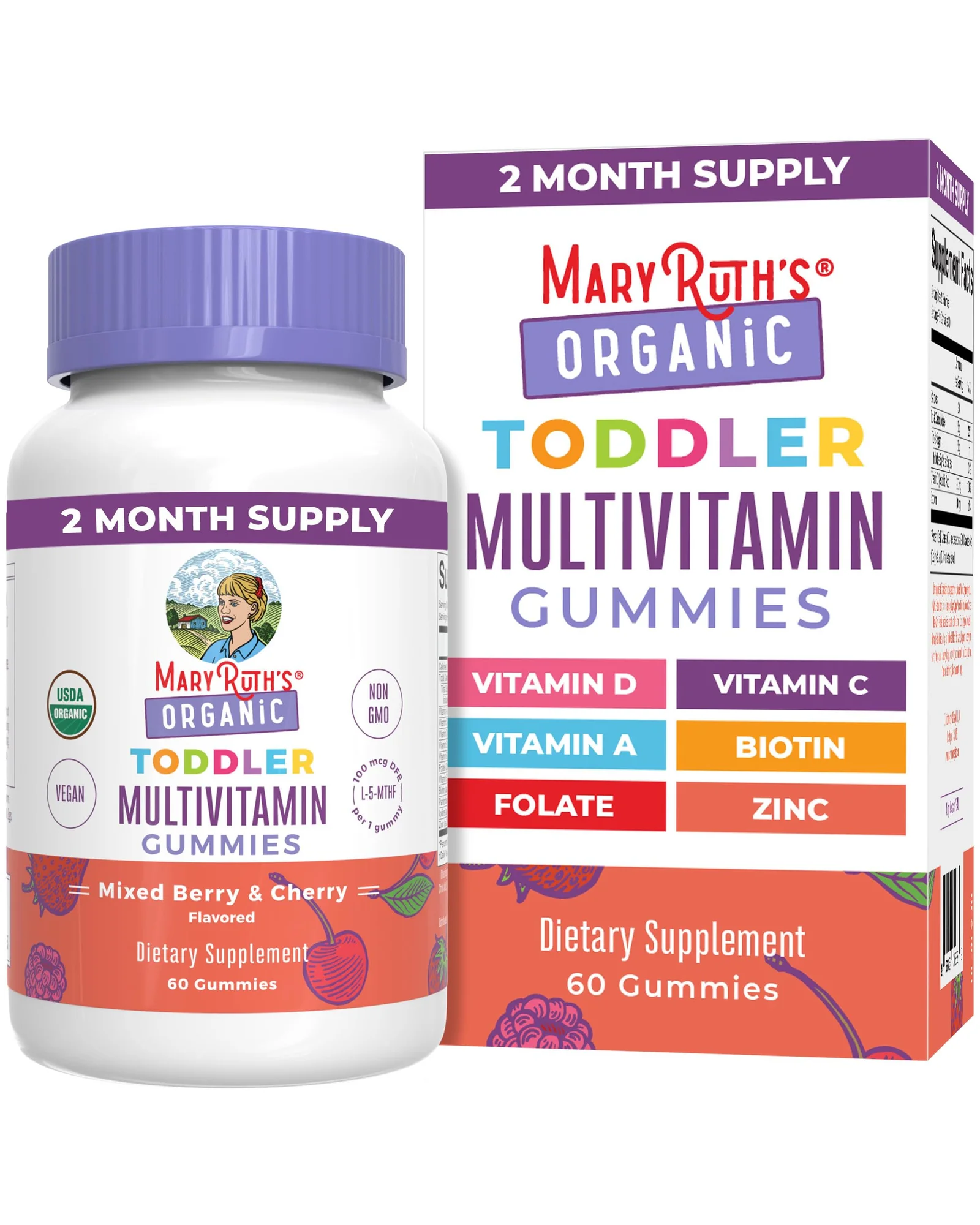 MaryRuth's Organic — детские мультивитамины, жевательные пастилки, 60 шт — 1