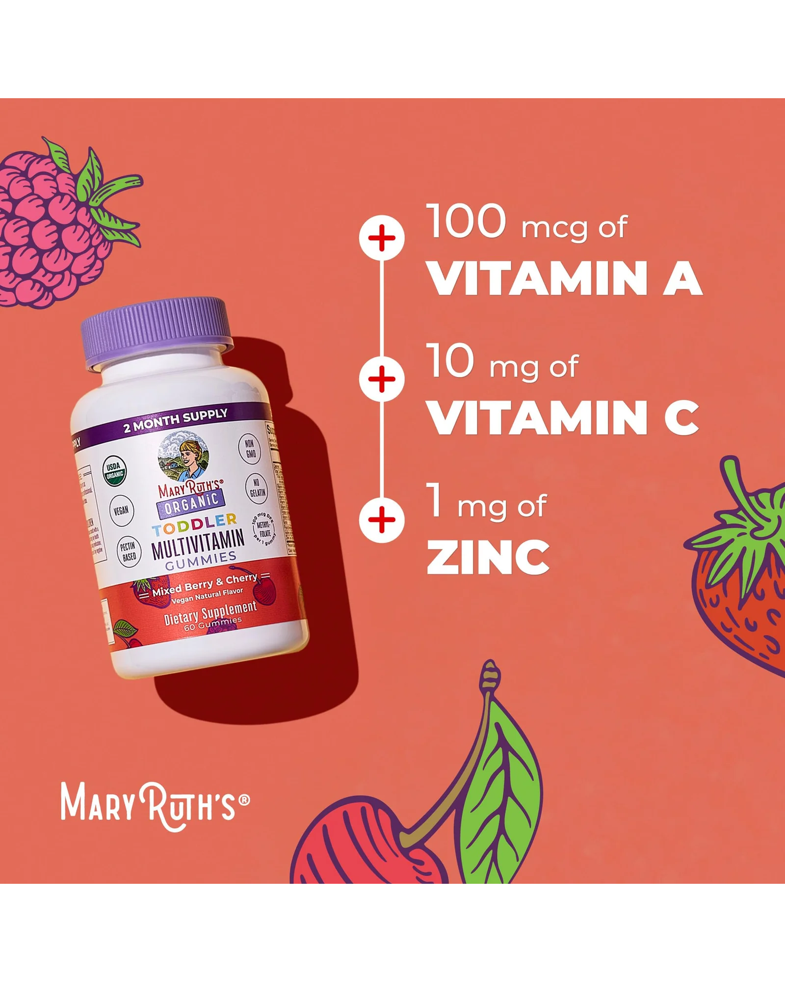 MaryRuth's Organic — детские мультивитамины, жевательные пастилки, 60 шт — 7