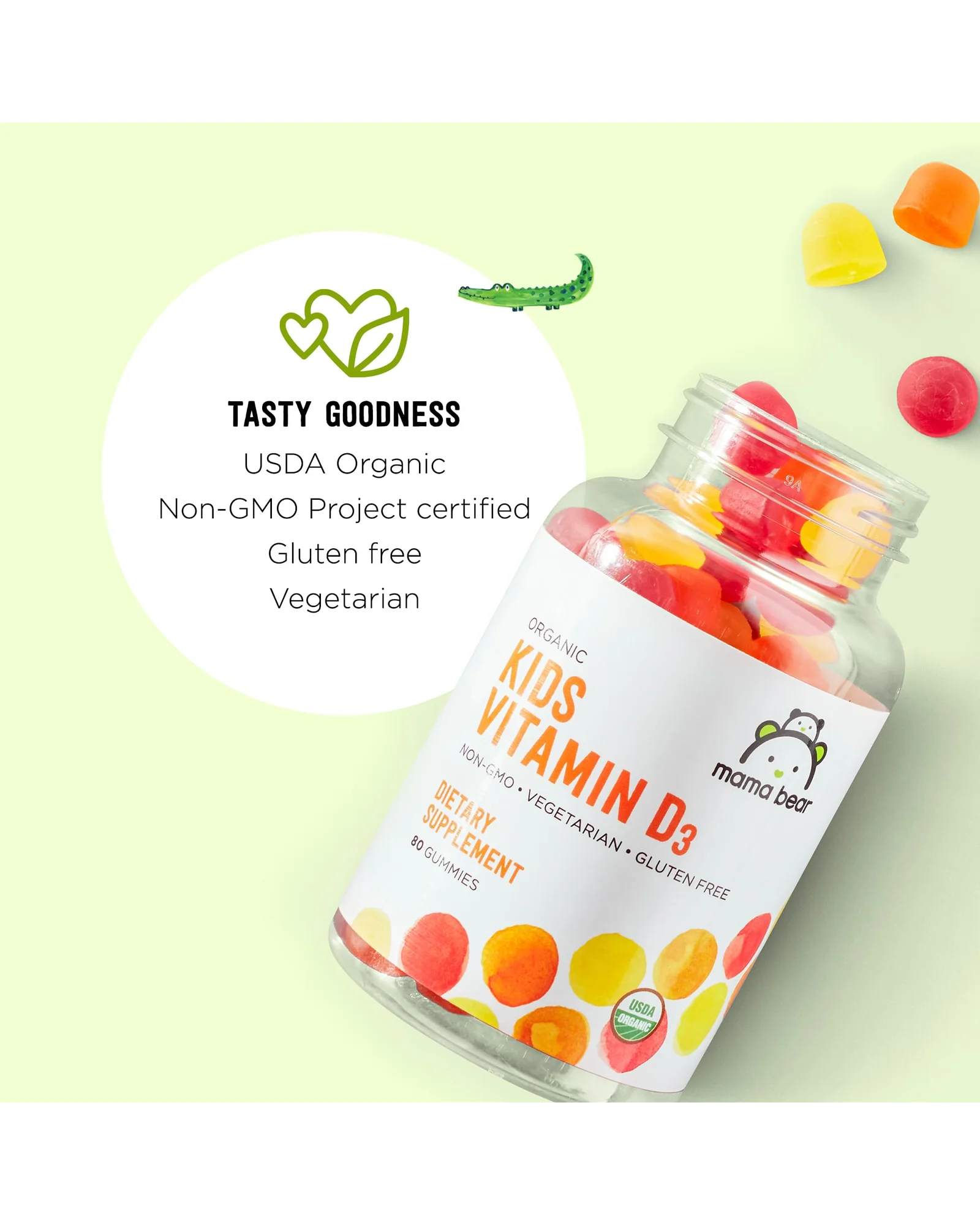Mama Bear органические детские витамины D3, 80 пастилок — 2