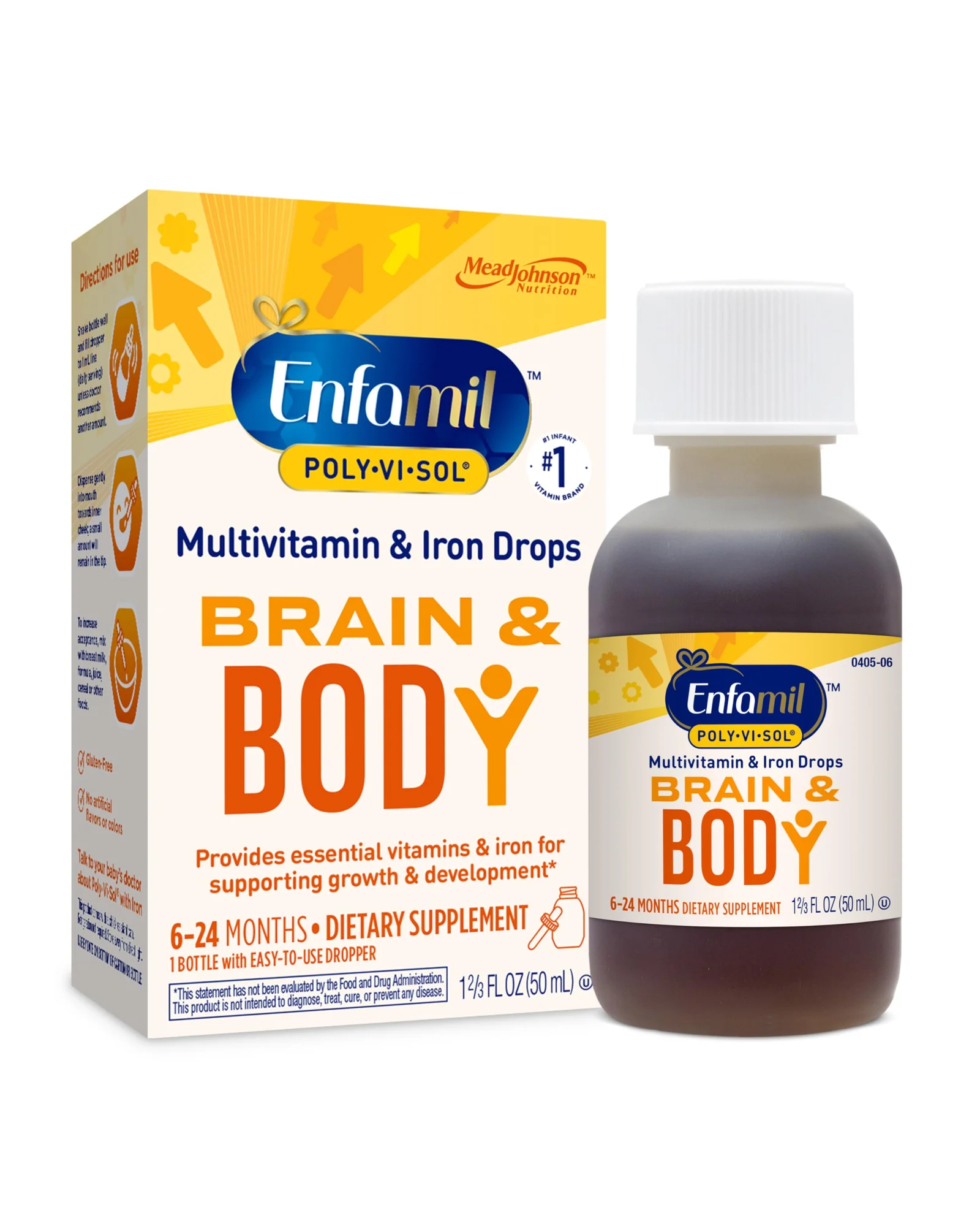 Enfamil Poly-Vi-Sol, мультивитамины с железом для малышей, капли 50 мл — 1