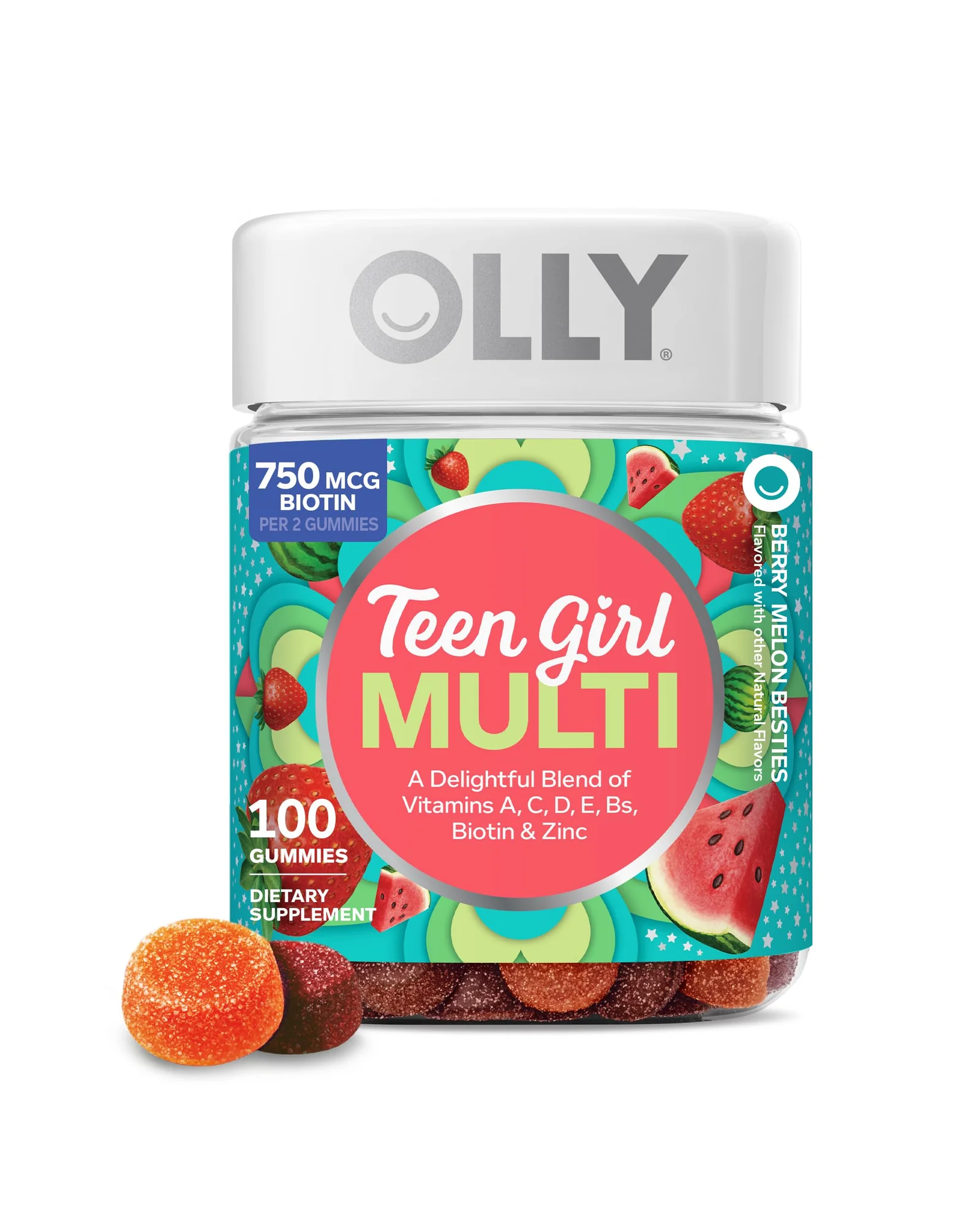 Мультивитамины OLLY Teen Girl Multi жевательные, 100 штук — 1