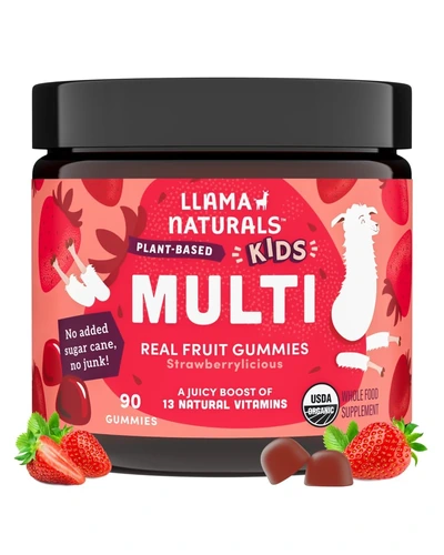 Llama Naturals детские мультивитамины, 90 пастилок (клубника)