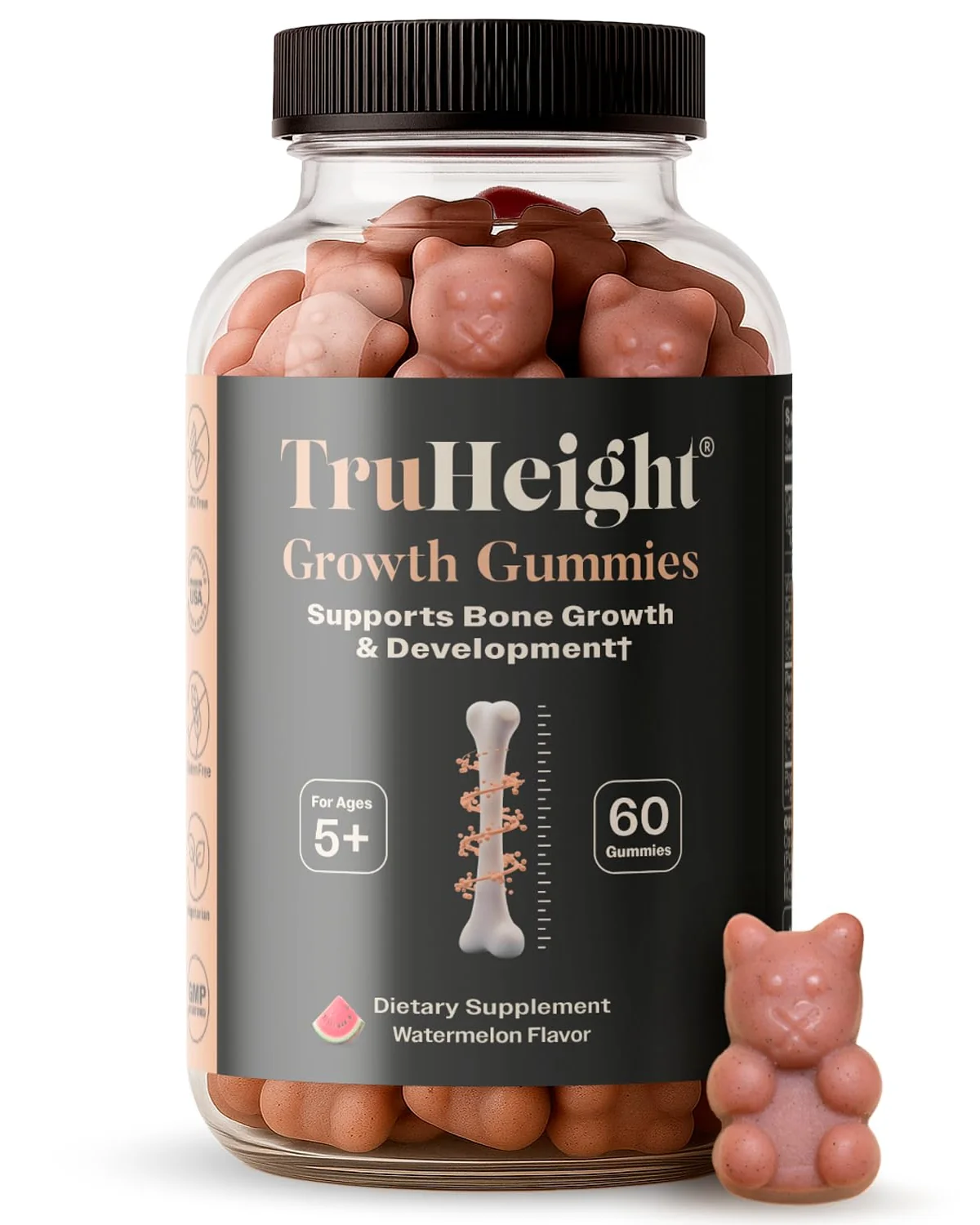 TruHeight Growth Gummies — жевательные витамины для роста детей, вкус арбуз, 60 шт — 1