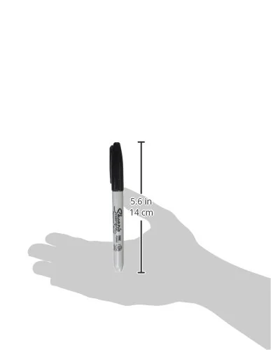 Sharpie перманентные маркеры, тонкий наконечник, чёрные, 12 штук — 3