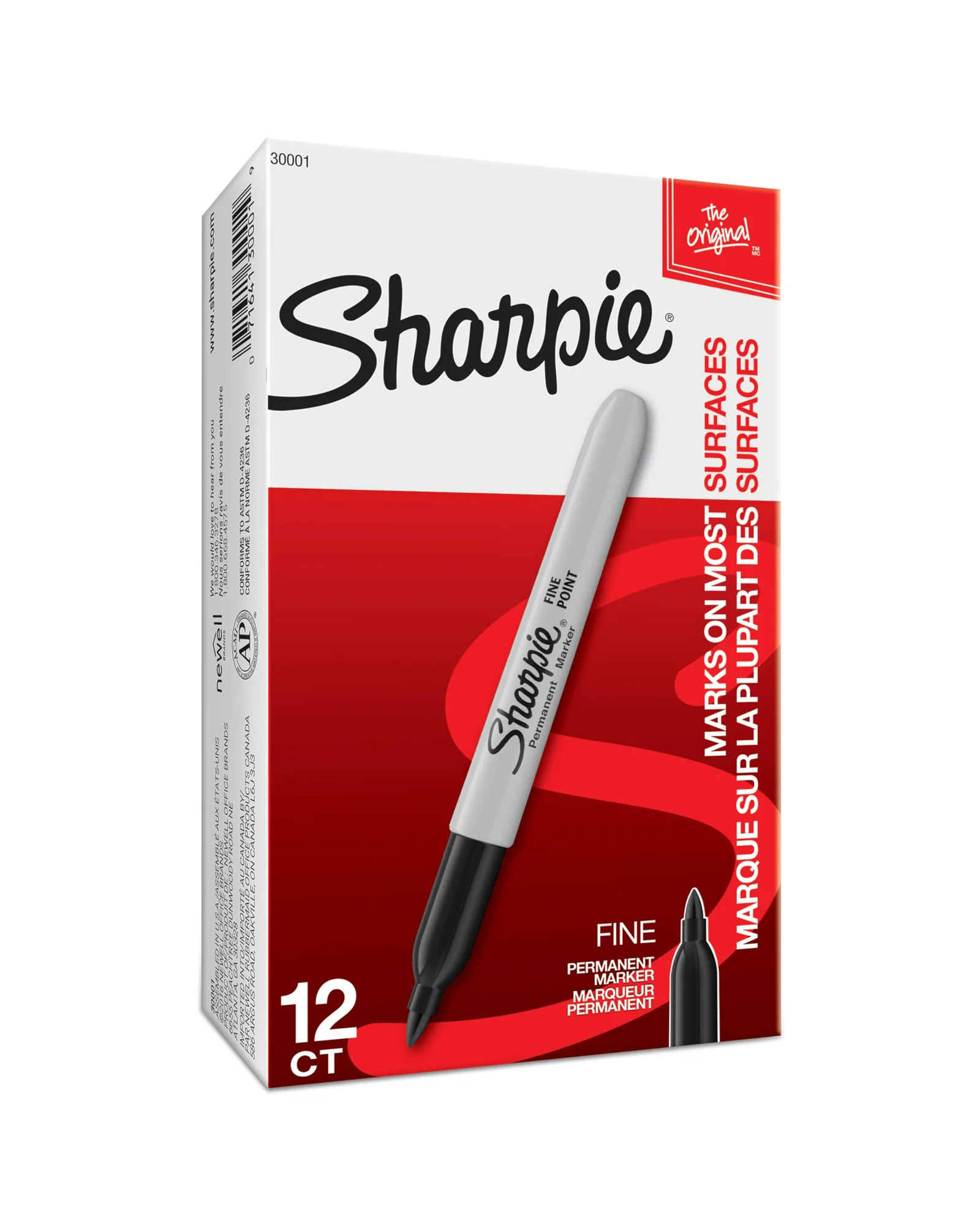 Sharpie перманентные маркеры, тонкий наконечник, чёрные, 12 штук — 9