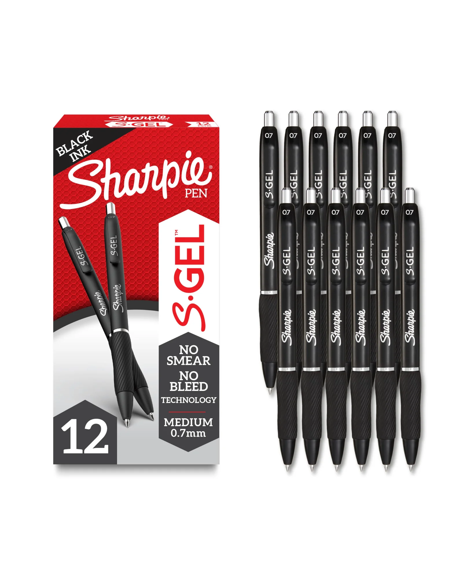 Sharpie S-Gel гелевые ручки чёрные 0.7мм 12 шт — 1