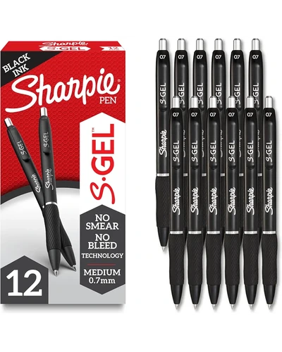 Sharpie S-Gel гелевые ручки чёрные 0.7мм 12 шт