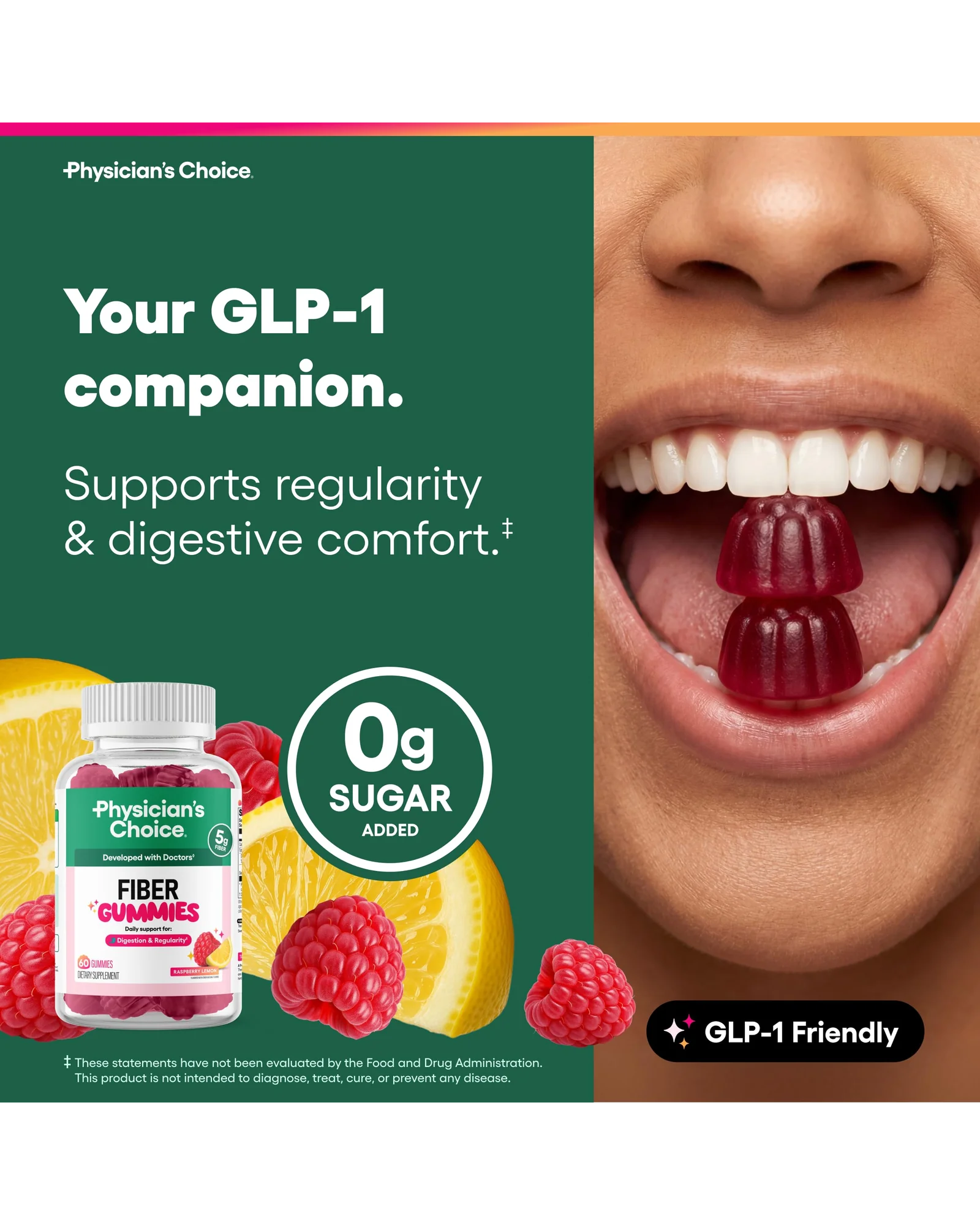 Physician's Choice Fiber Gummies пребиотические жевательные конфеты без сахара — 5
