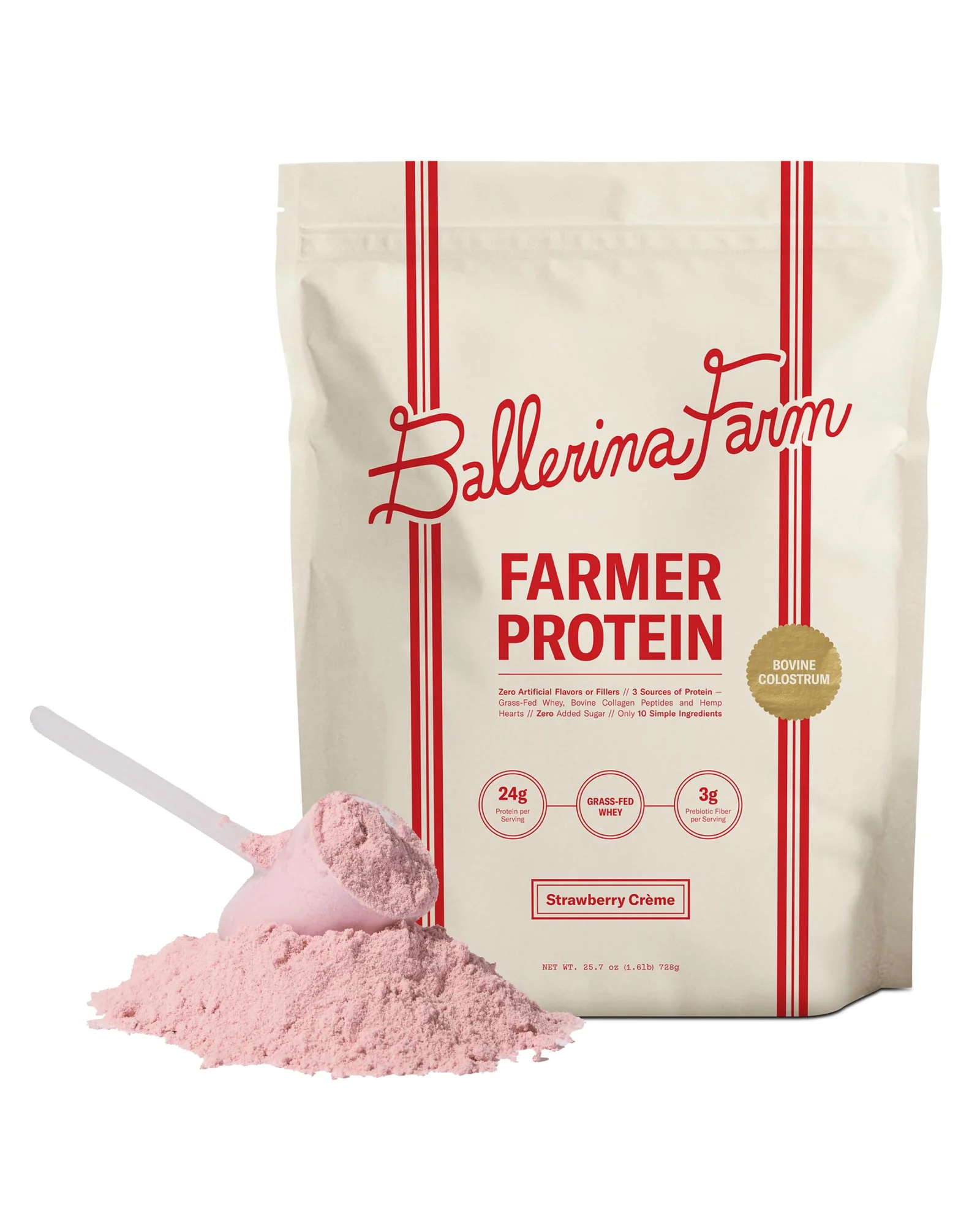 Ballerina Farm Whey Protein — со вкусом клубники — коричневый