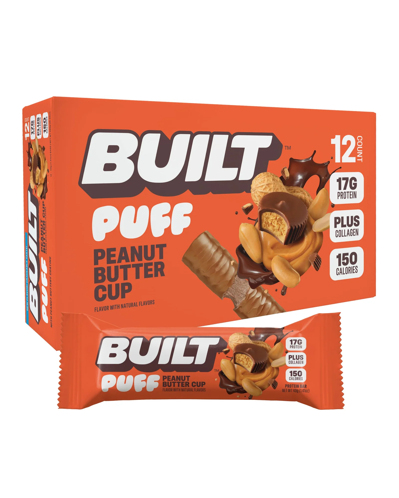 BUILT Bar Puff протеиновые батончики со вкусом арахисового масла — 1