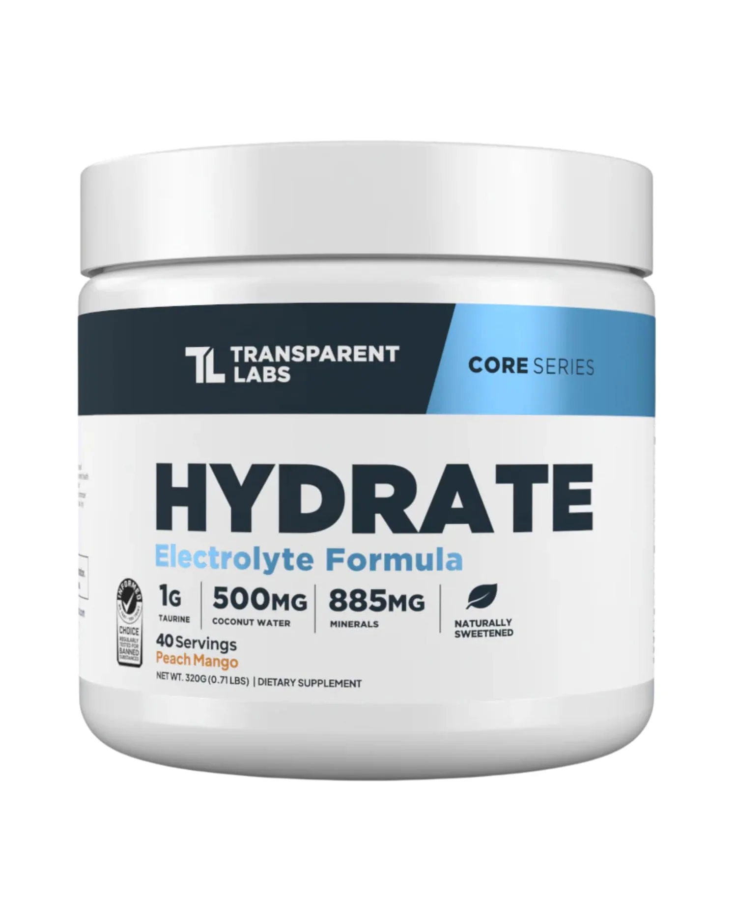 Transparent Labs Hydrate электролиты порошок — белый
