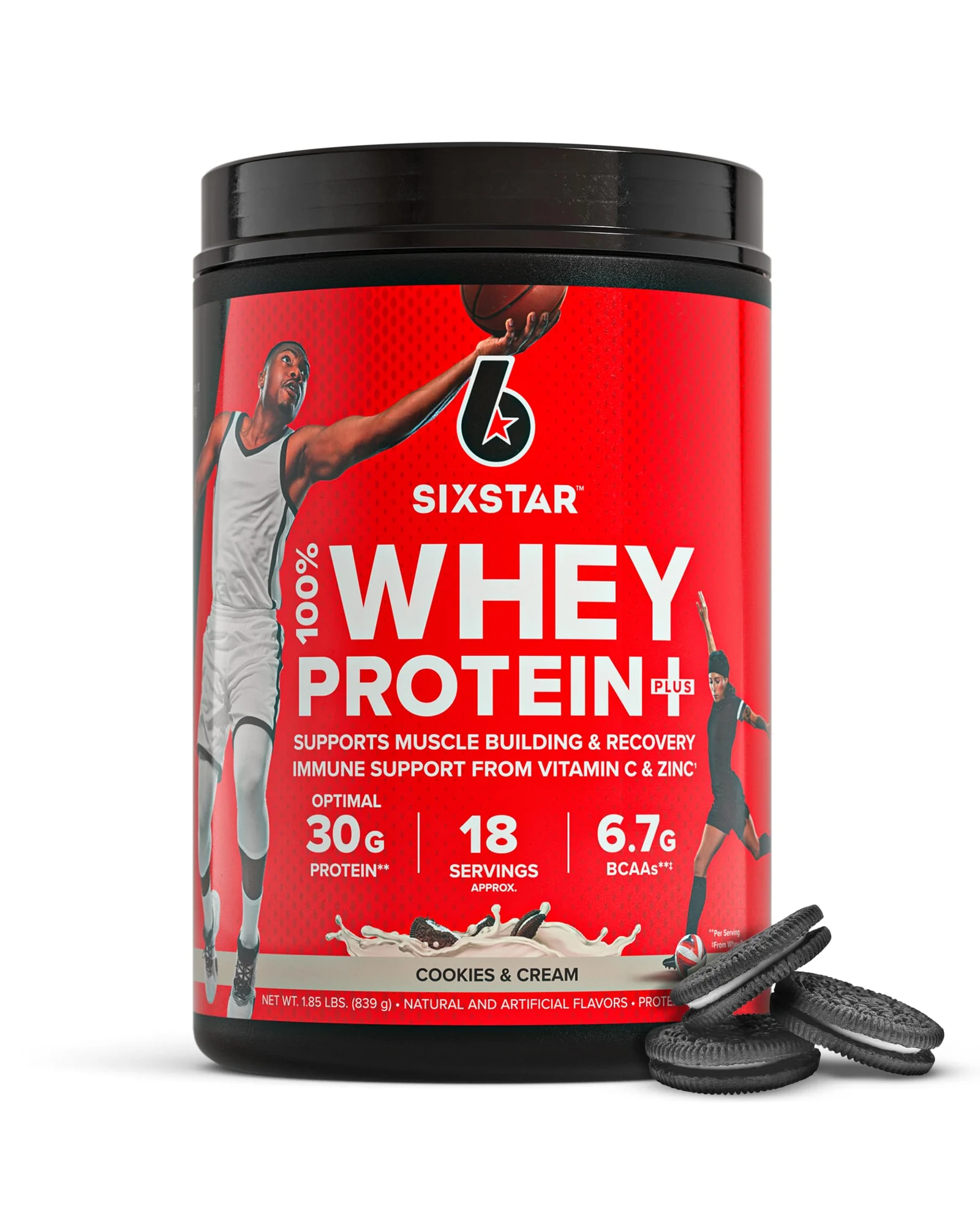 Six Star Whey Protein Plus сывороточный протеин — красный