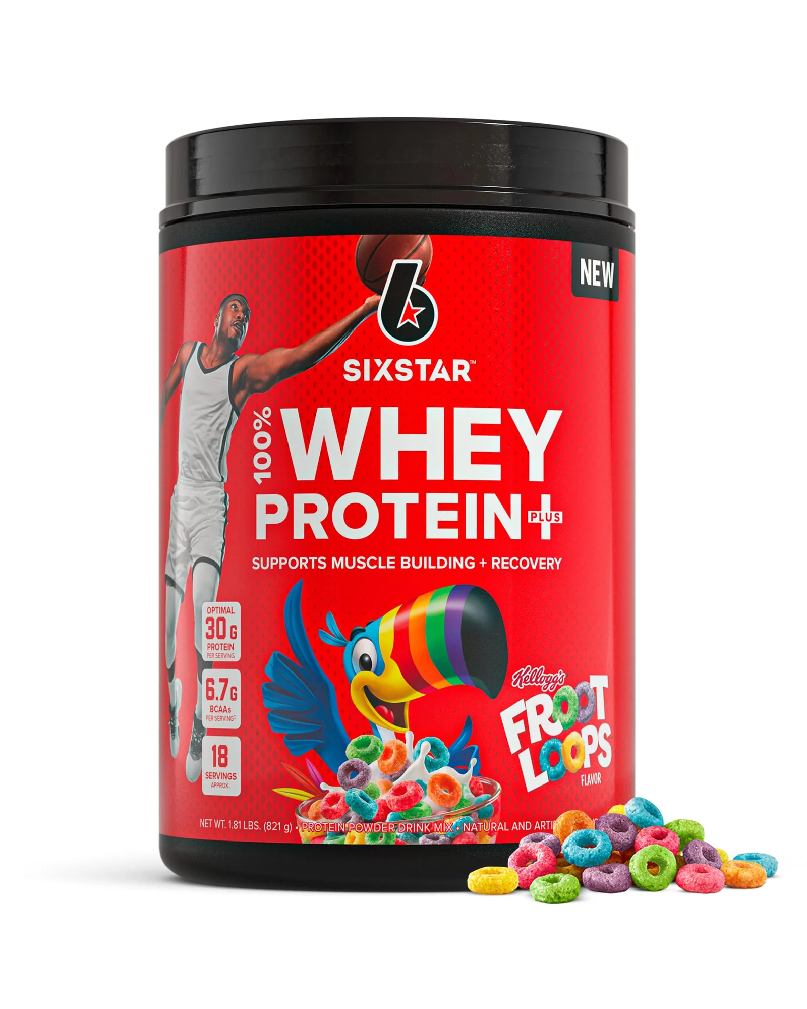 Six Star Whey Protein Plus сывороточный протеин — красный