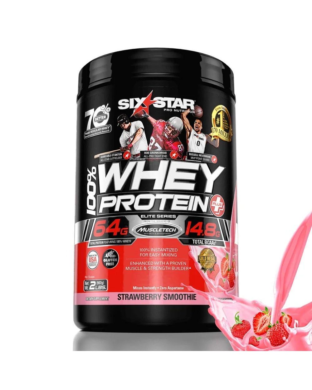 Six Star Whey Protein Plus сывороточный протеин — красный