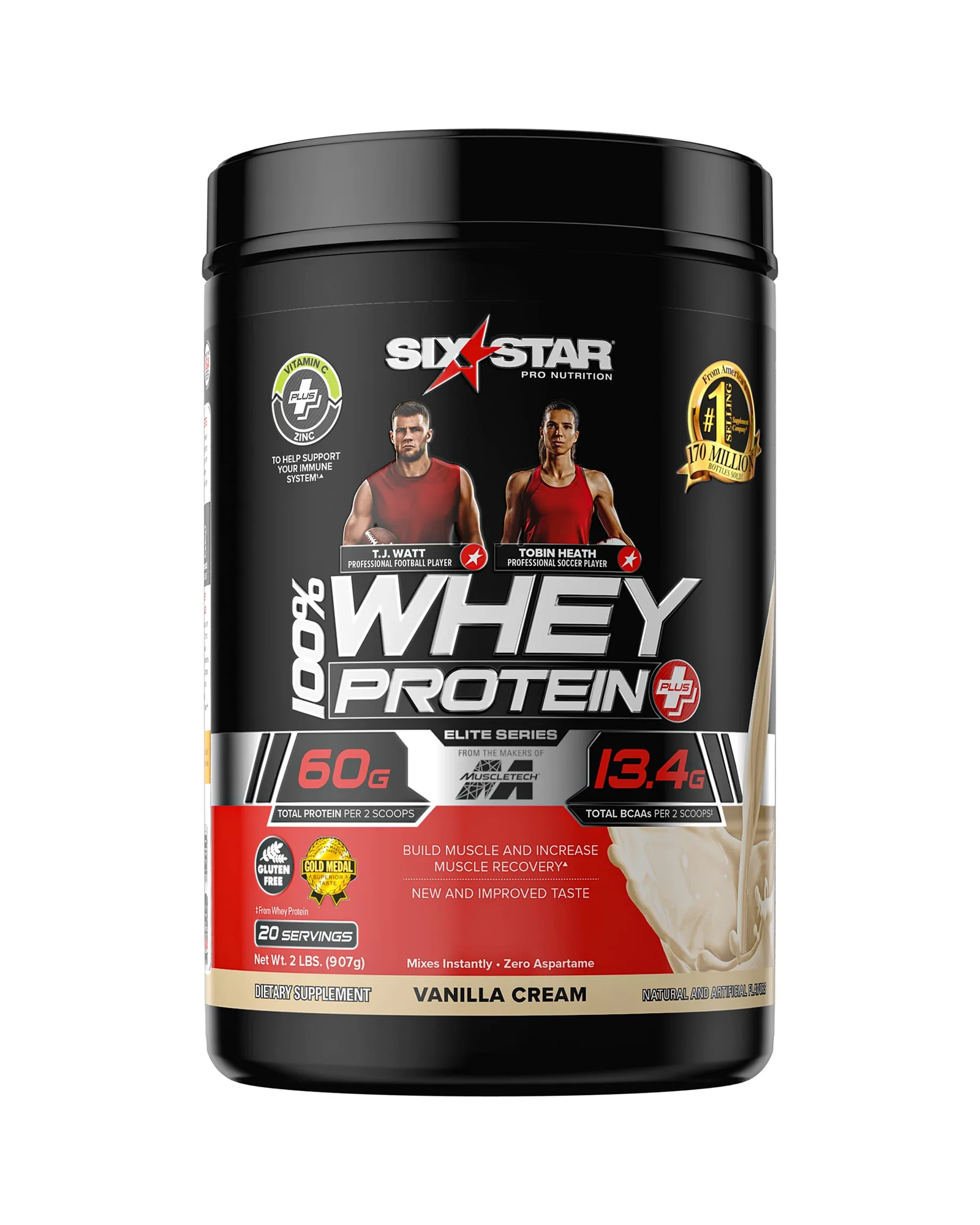 Six Star Whey Protein Plus сывороточный протеин — красный
