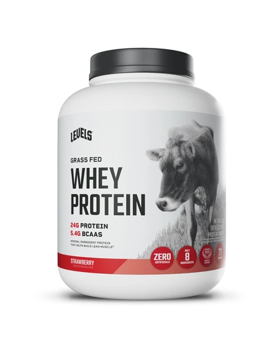 Levels Grass Fed Whey Protein — сывороточный протеин, клубника, 5 фунтов