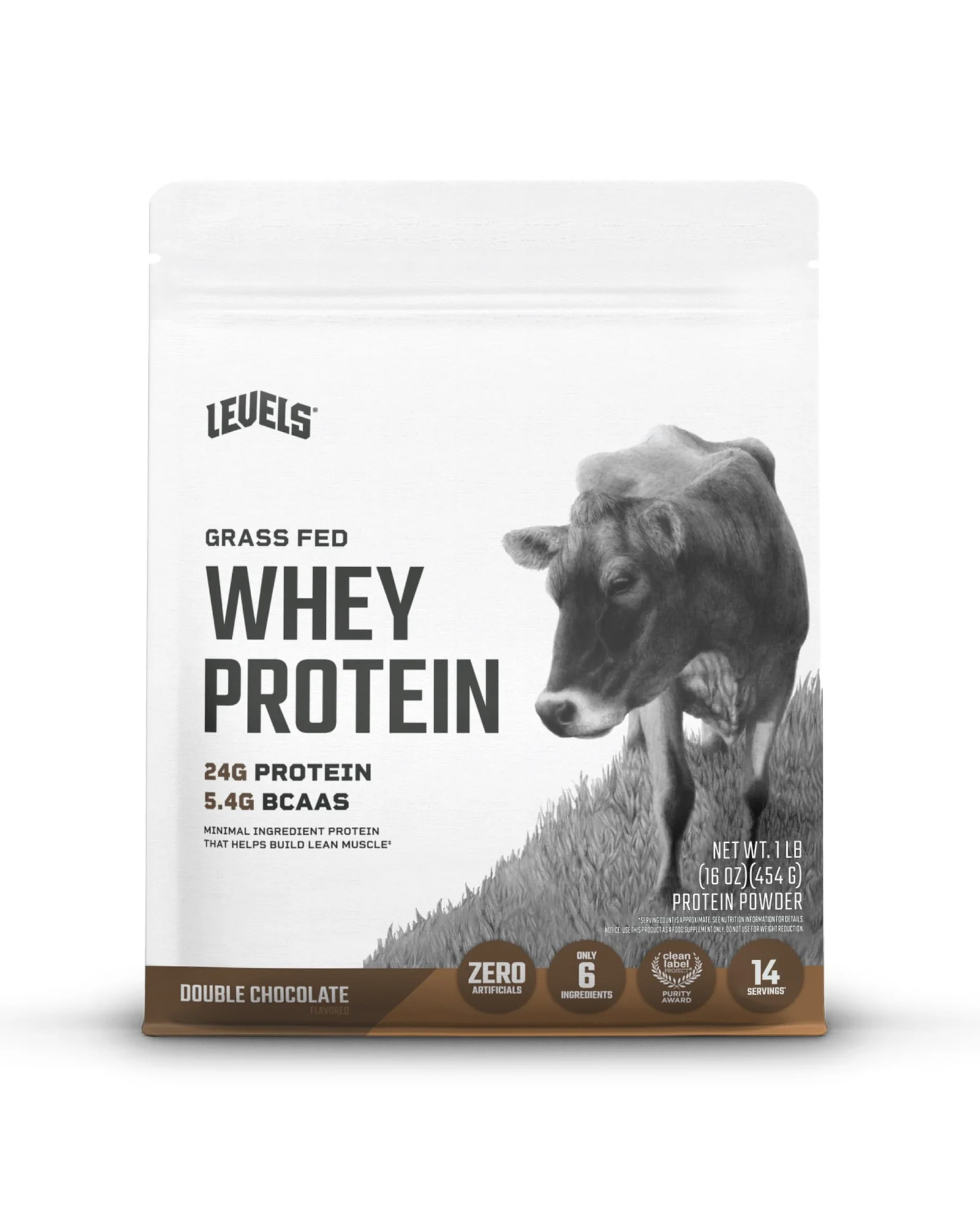 Levels Grass Fed Whey Protein — сывороточный протеин, 1 фунт — белый