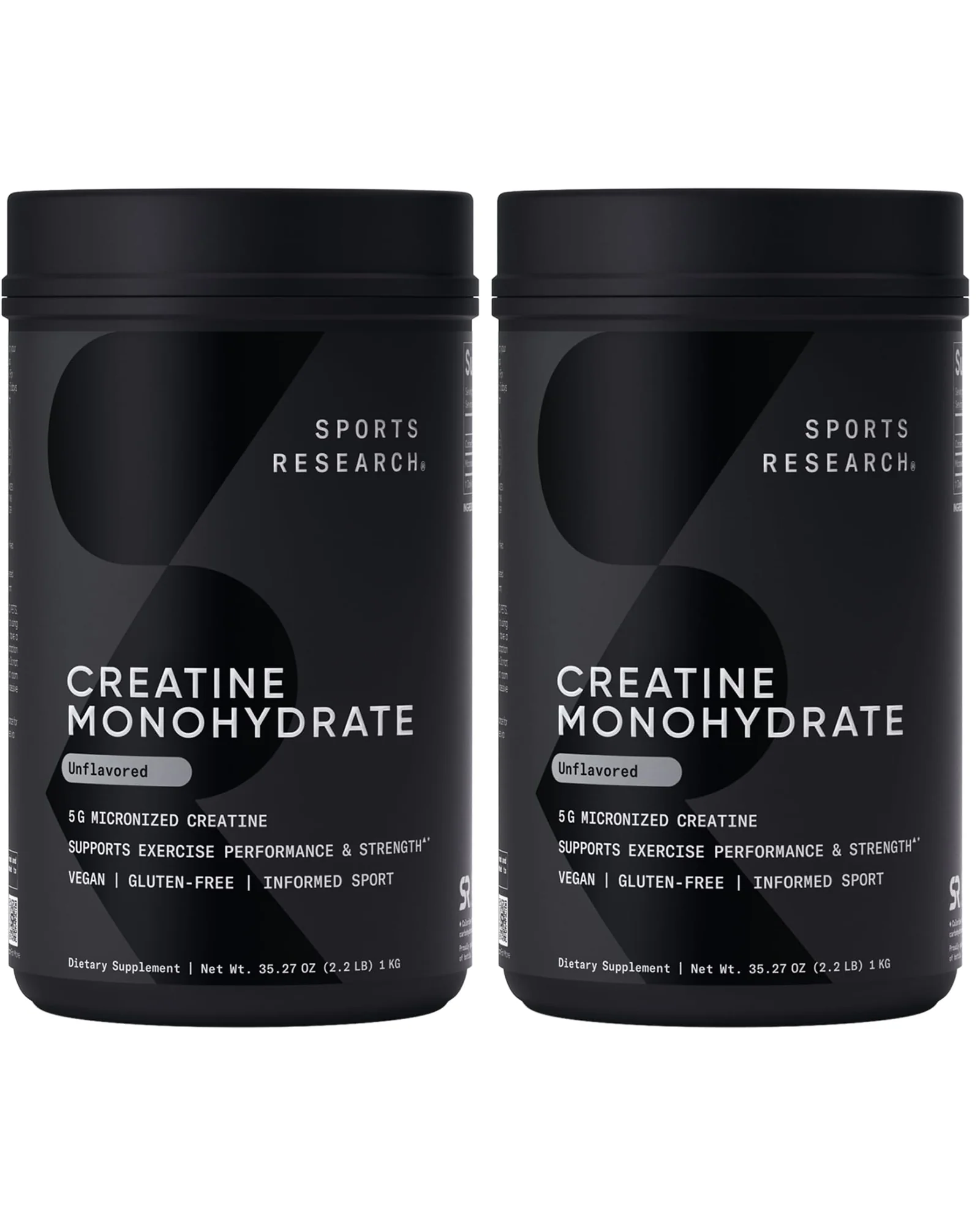 Sports Research Creatine Monohydrate креатиновый порошок — черный