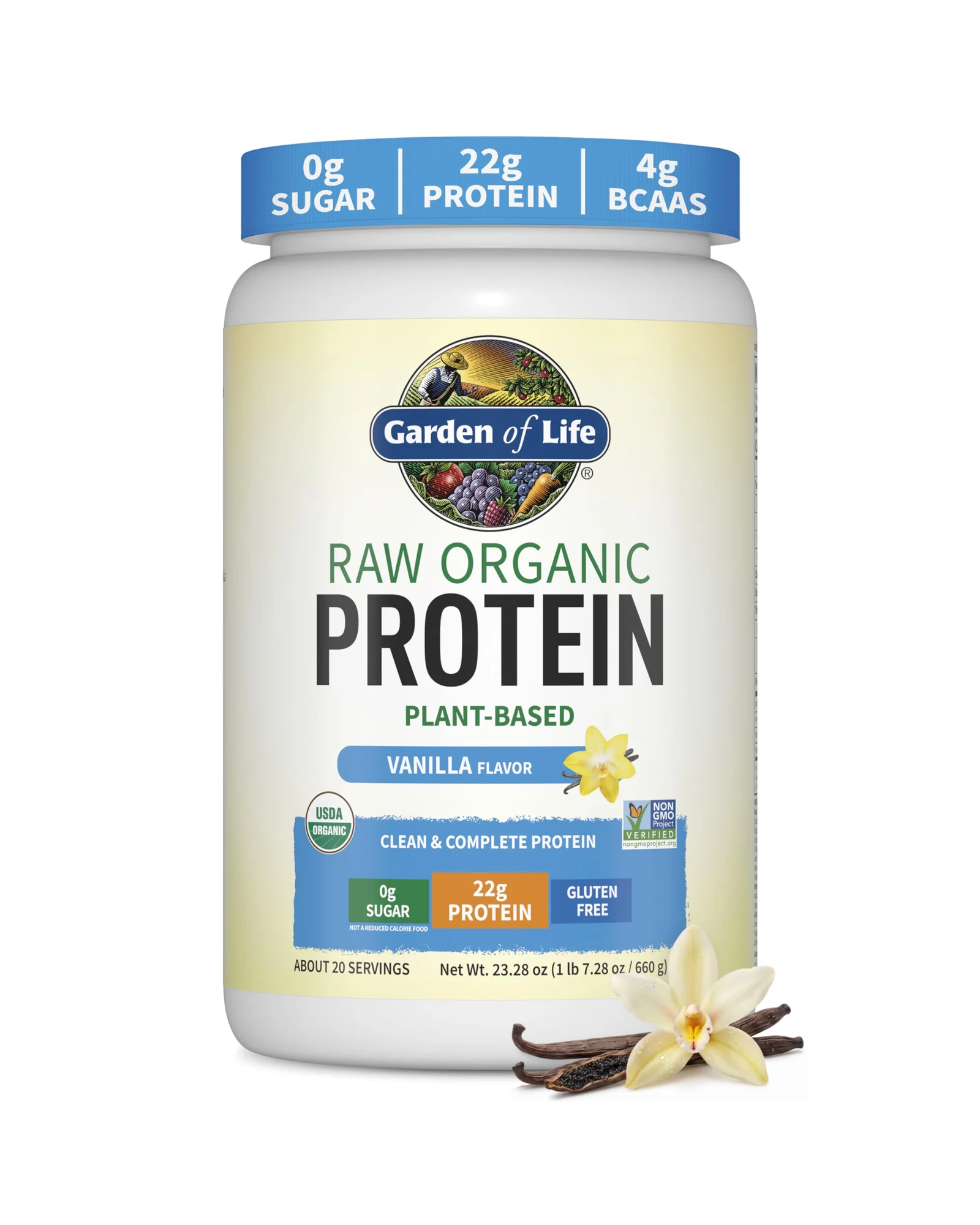 Garden of Life Растительный Протеиновый Порошок Ваниль — бежевый