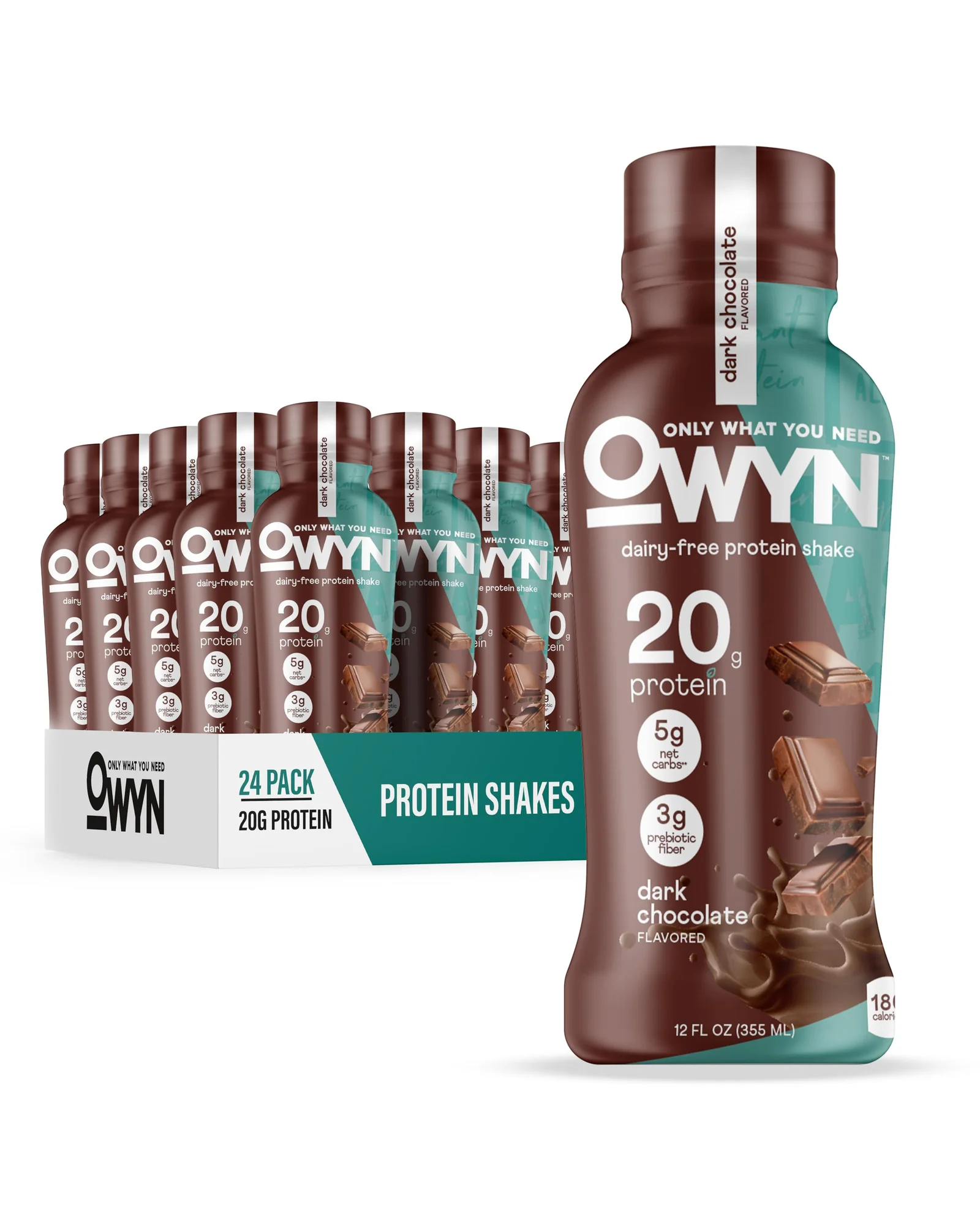 OWYN Only What You Need напиток протеиновый черный шоколад 20г белка — коричневый