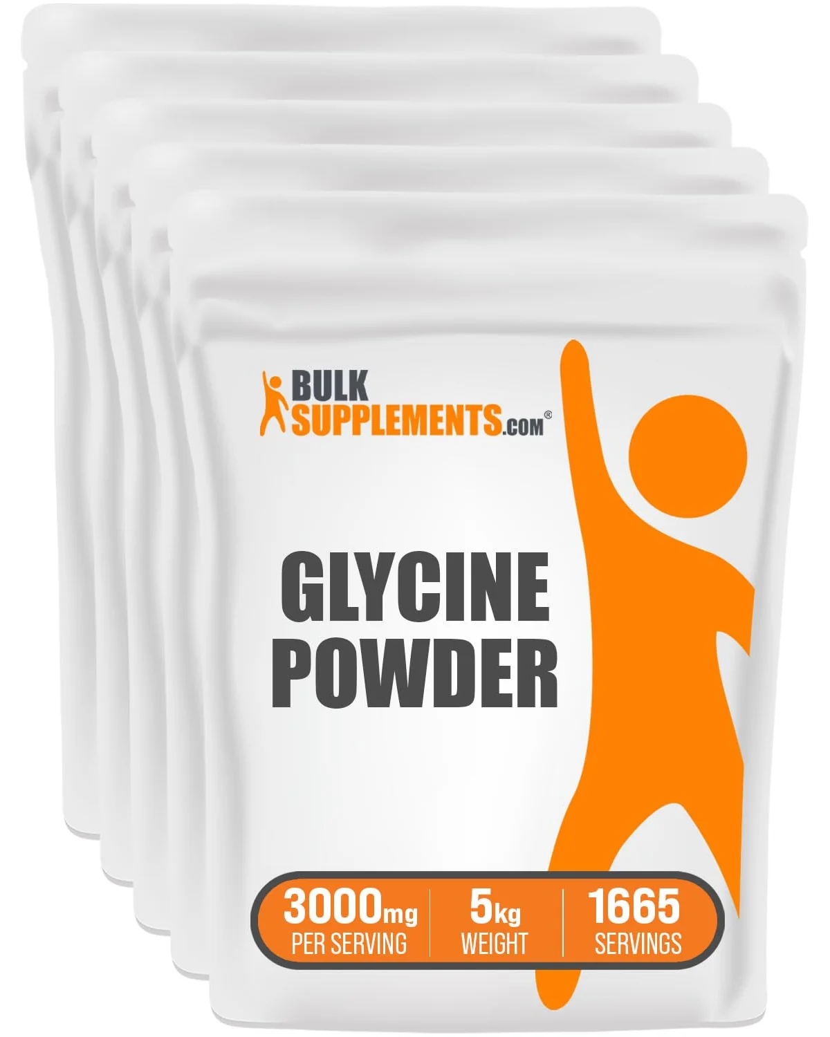 BulkSupplements Glycine Powder, глицина 3г — белый