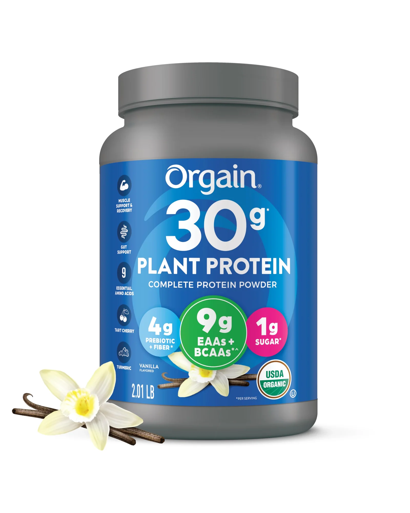 Orgain Organic протеин растительный Vanilla 2.01 lb — синий