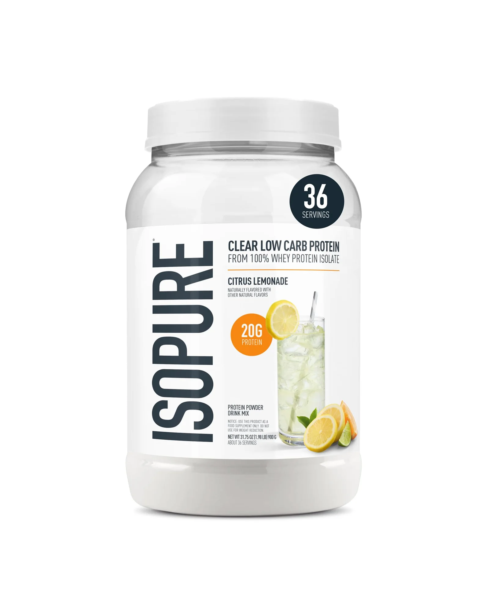 Isopure Clear Whey Isolate — протеиновый порошок — белый