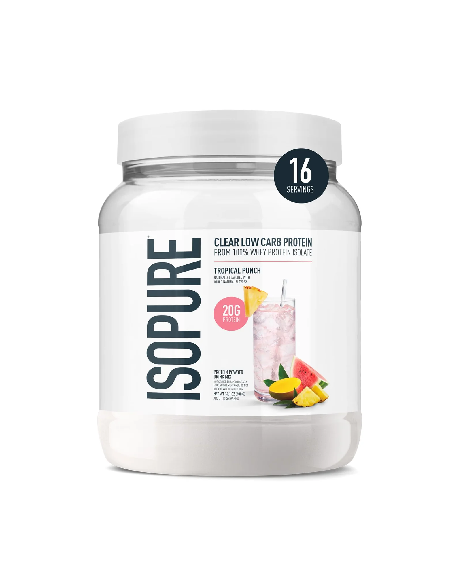 Isopure Clear Whey Isolate — протеиновый порошок — белый