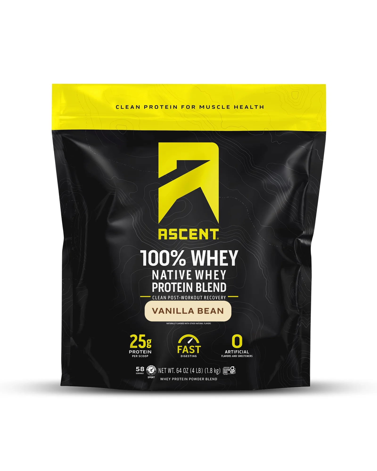 Ascent 100% сывороточный протеин ванильный 2 фунта — 1