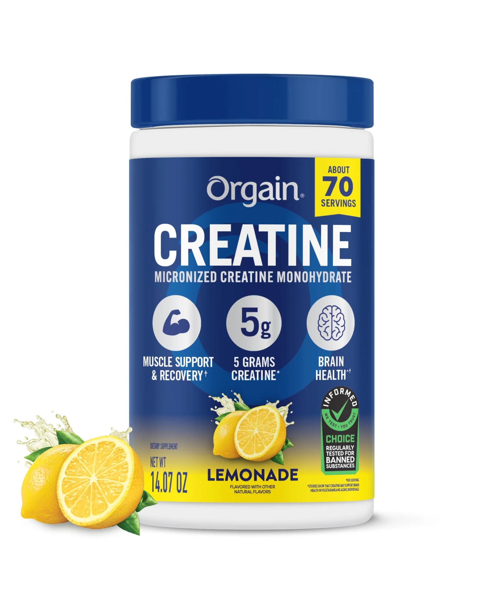 Orgain Creatine Monohydrate Micronized Powder — синий