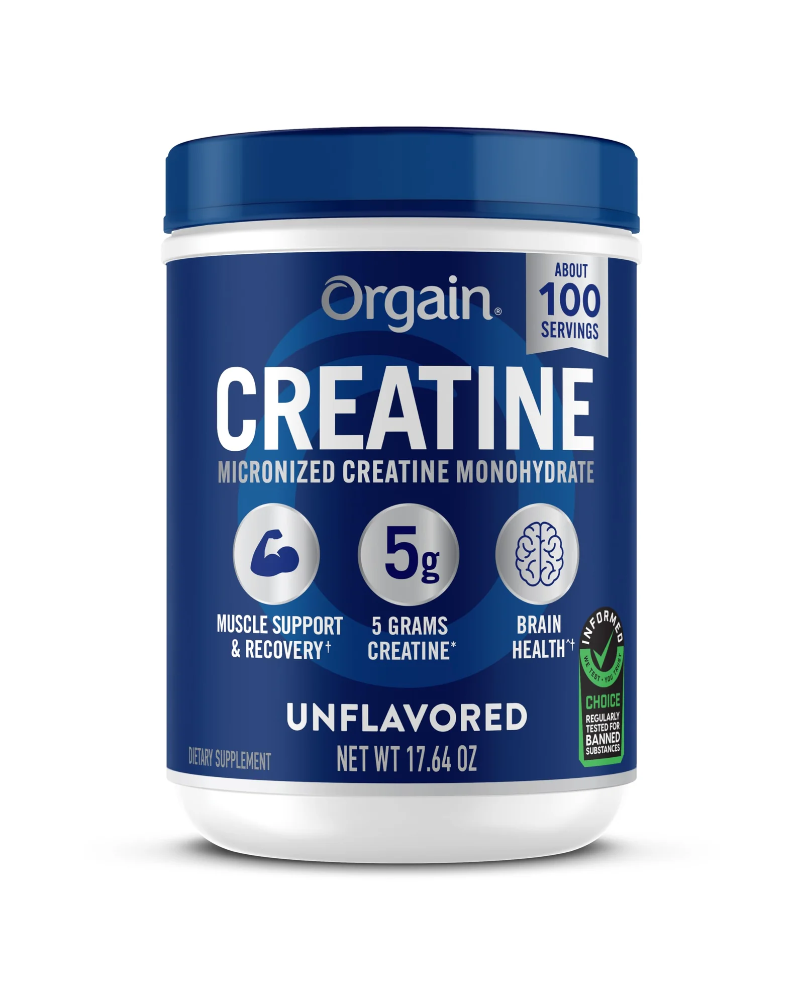 Orgain Creatine Monohydrate Micronized Powder — синий