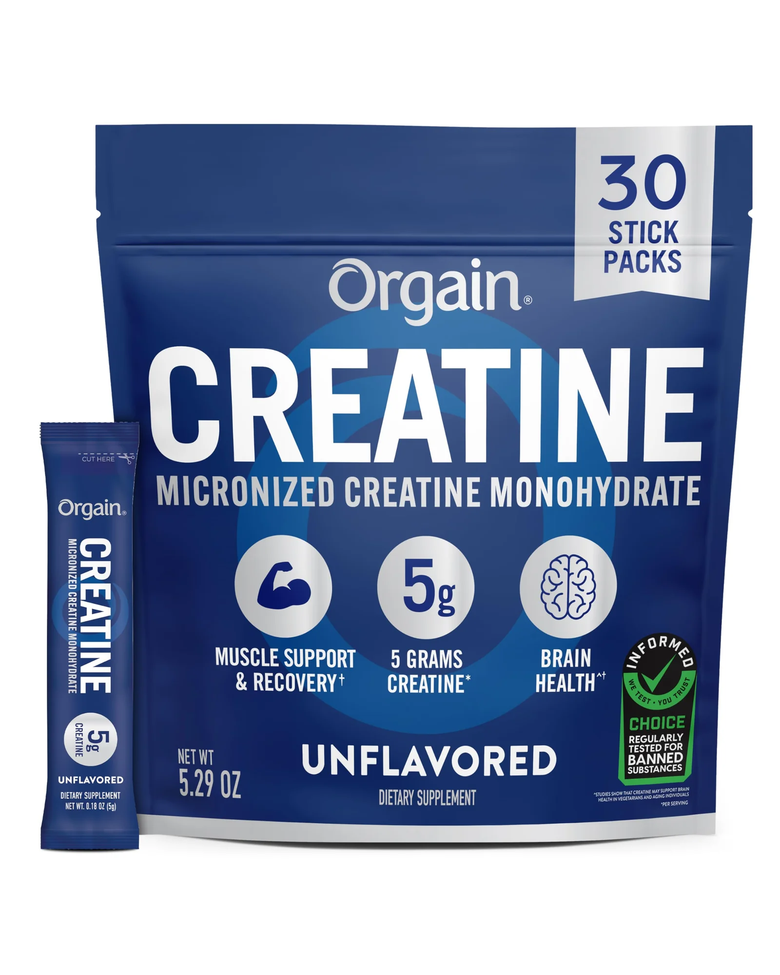 Orgain Creatine Monohydrate Micronized Powder — синий