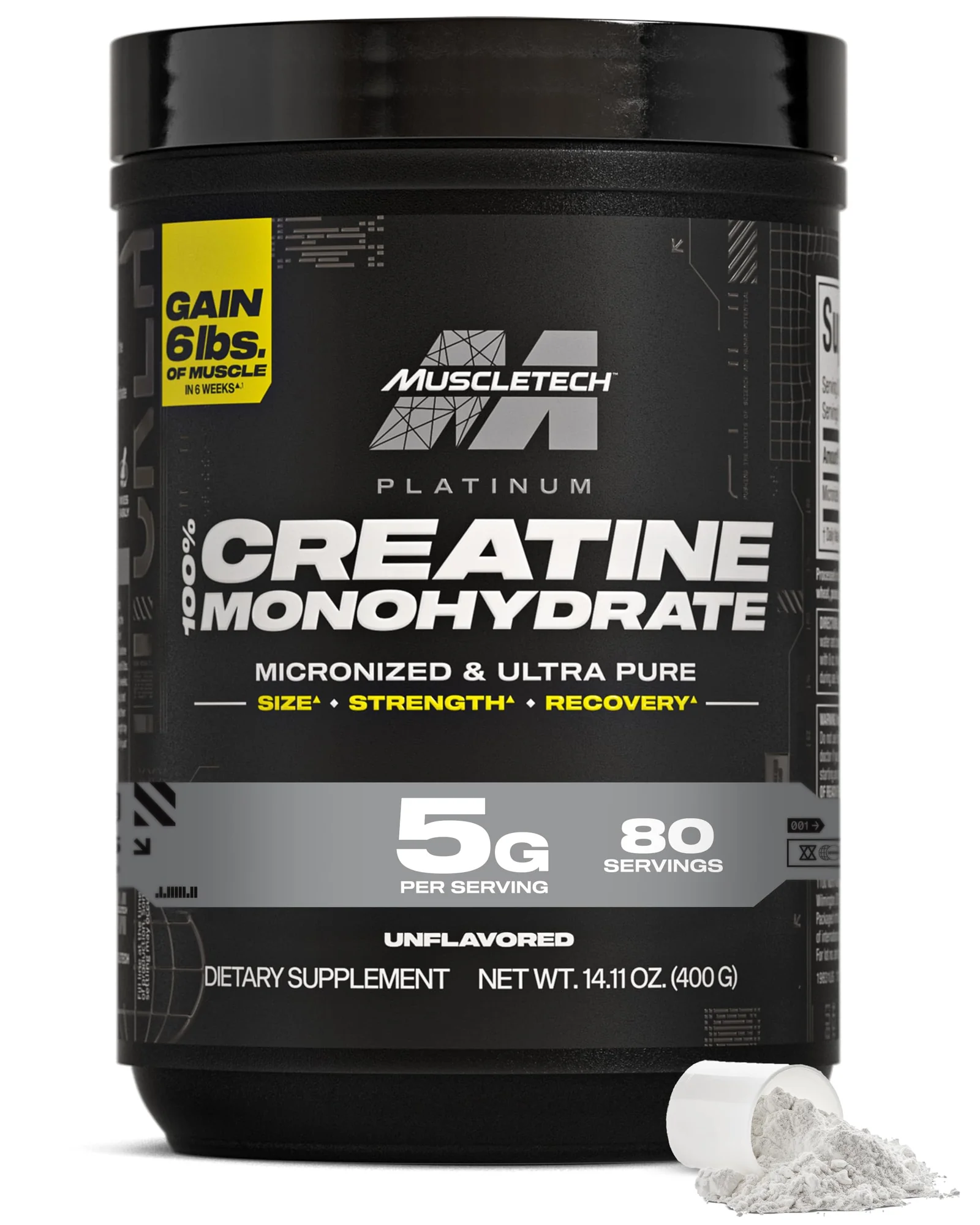 MuscleTech Creatine Monohydrate Platinum Pure 80 порций — черный
