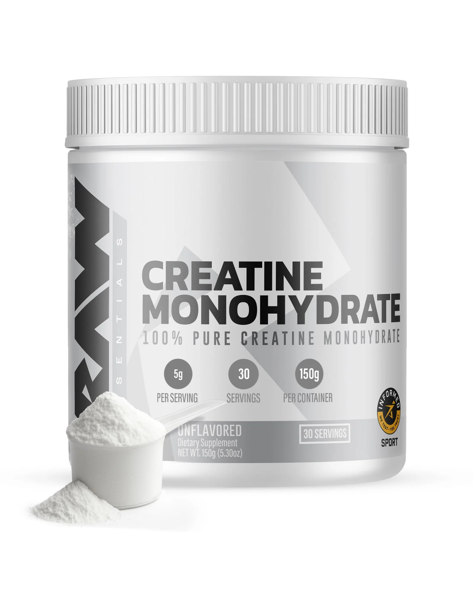 RAW Nutrition Creatine Monohydrate, без вкуса, 30 доз — белый