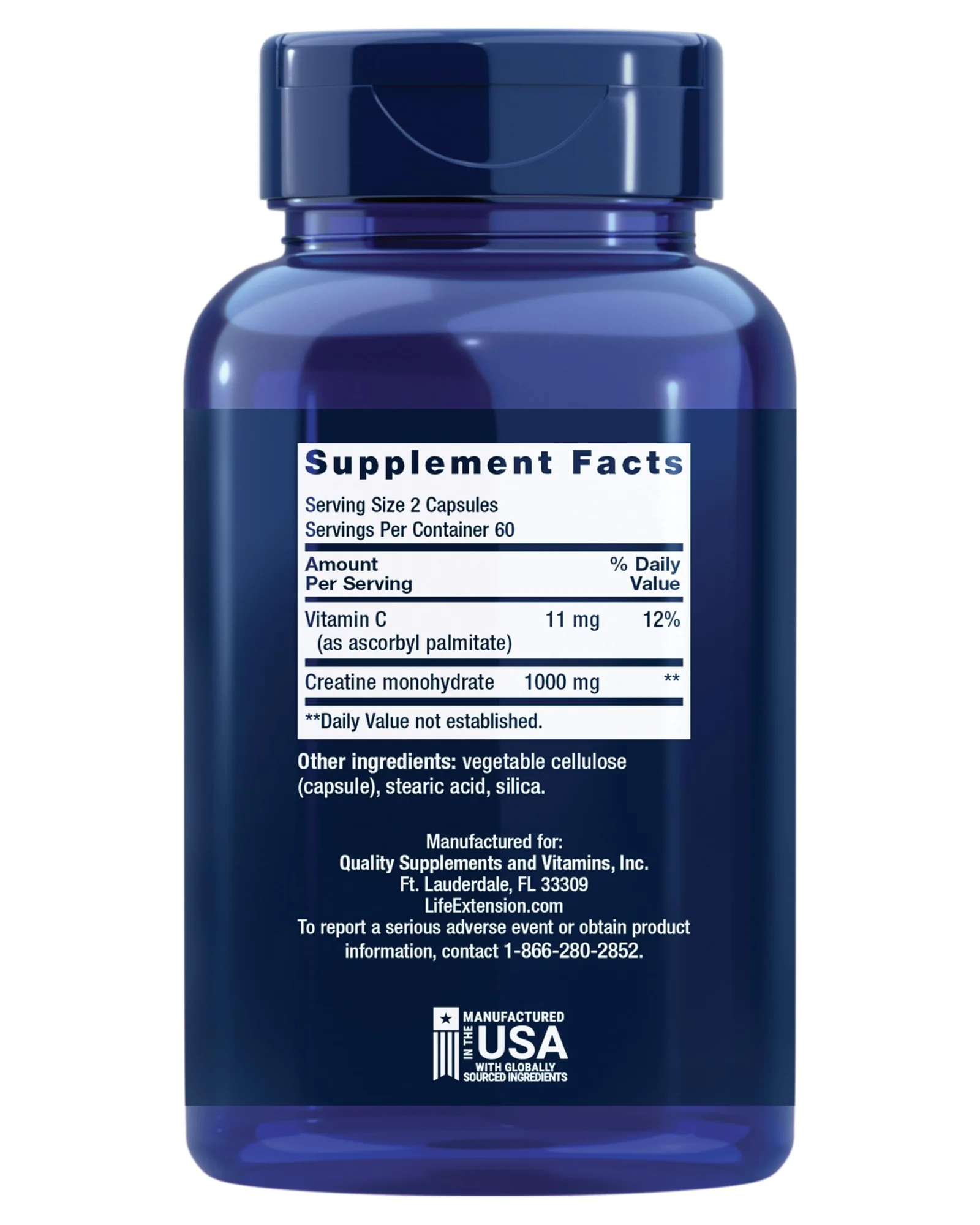 Life Extension Creatine Capsules креатин моногидрат для мышц и выносливости, 120 капсул — 2