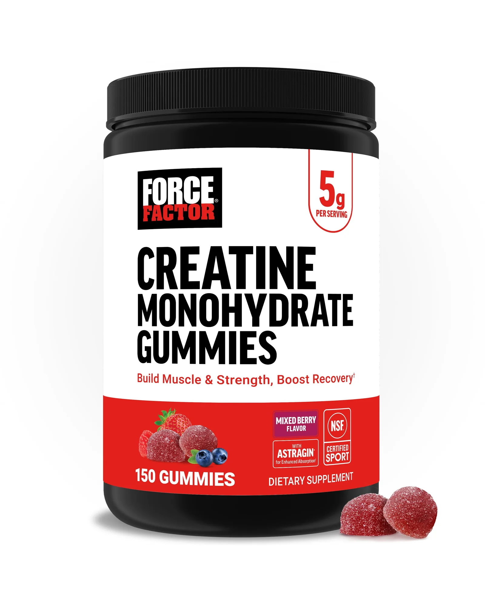 Force Factor креатина моногидрат жевательные (микс ягод, 150 шт) — мульти